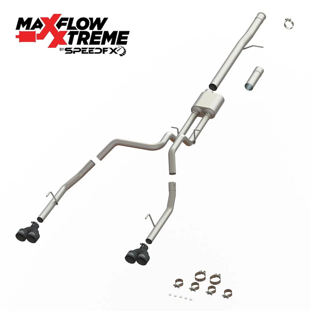 50102 – SPEEDFX Exhaust System Kit, 304 Stainless Steel With MaxFlow Xtreme Muffler 3-1/2 Inch Inlet Diameter 2-1/2 I...